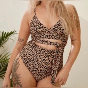 Aerie leopard 🐆 wrap 1 piece swimsuit
